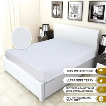 Soft Luxury Terry Mattress Protector Water Proof - with FREE Pillow(s)