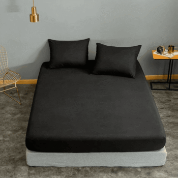 Soft Luxury Black Fitted Sheet - with FREE Pillow(s)